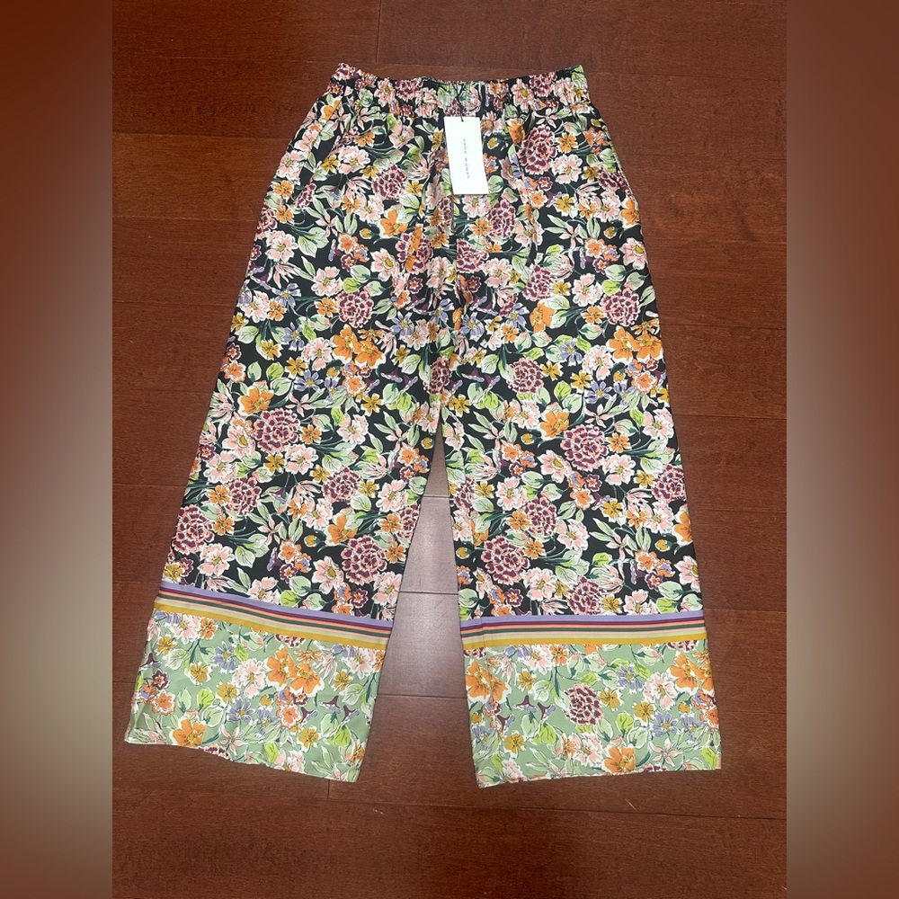 Zara Floral Straight Leg Pants - Black, Green, Orange, Pink